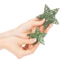 Green Wire Star Decoration Set, 10 cm and 7 cm, Pack of 12 | Floristik24.co.uk