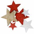Floristik24 Scattered stars red / white / natural 3.5cm - 7cm 18pcs