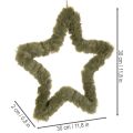 Set of 3 Green Faux Fur Hanging Stars 30cm for Indoor Decoration | Floristik24.co.uk