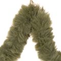 Set of 3 Green Faux Fur