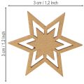 Wooden Star Table Scatter Decorations 3cm Mixed Colours Pack of 72 | Floristik24.co.uk