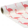 Floristik24 Deco fabric Flamingo White-Pink 30cm x 3m