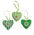 Floristik24 Fabric heart for hanging green 5cm 6pcs
