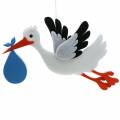 Floristik24 Decorative stork to hang blue 45.5cm x 39cm x 2cm