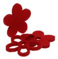 Floristik24 Litter-Deco felt flower red sorted in the mix Ø4cm 72pcs