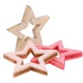 Floristik24 Deco Star Wood for Sprinkling Pink, Pink, Nature 2cm 144p