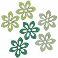 Floristik24 Sprinkle decoration flower green, light green, mint wood flowers to sprinkle 144p