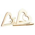 Floristik24 Wooden hearts decorative hanger wooden decorative heart natural 6/8/10/12cm 16pcs
