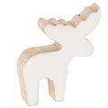 Floristik24 Elk Standing Wooden Decoration, 6 cm, White and Natural, Set of 8