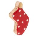 Floristik24 Red Wooden Polka Dot Christmas Sock Decorations 6cm - Set of 8