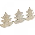 Floristik24 Scatter decoration Christmas fir tree gold glitter 4cm 72p
