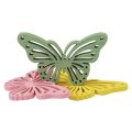 Floristik24 Shaker wooden butterfly colorful sprinkle decoration 4.5×3cm 48pcs