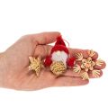 Straw Ornament Set with Stars and Figures, 6 cm, Natural and Red, 30 Pieces | Floristik24.co.uk