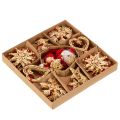 Straw Ornament Set with Stars and Figures, 6 cm, Natural and Red, 30 Pieces | Floristik24.co.uk