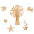 Floristik24 Natural Straw Christmas Decorations Set - 35 Pieces, Stars and Figures