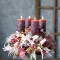 Berry Coloured Rustic Pillar Candles in Various Sizes | Floristik24.co.uk