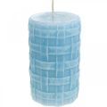 Floristik24 Wax candles basket pattern, pillar candles, candles Rustic light blue 110/65 2pcs