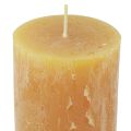 Floristik24 Pillar candles Rustic solid-colored Advent candles yellow 70/110mm 4pcs
