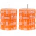 Floristik24 Pillar candles Rustic Orange 80/65 candle rustic wax candles 2pcs