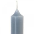 Floristik24 Pillar candles light blue, short, Ø2.2cm, H11cm, 6 pieces
