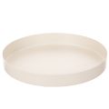 Floristik24 Round Metal Tray Decorative Bowl for Home Accessories 20cm Taupe