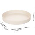 Round Metal Tray Decorative Bowl for Home Accessories 20cm Taupe | Floristik24.co.uk