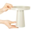 Metal Decorative Tray with Stand for Candles and Figures, 20cm, Beige-Grey | Floristik24.co.uk