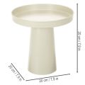 Metal Decorative Tray with Stand for Candles and Figures, 20cm, Beige-Grey | Floristik24.co.uk