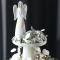 Metal Decorative Tray with Stand for Candles and Figures, 20cm, Beige-Grey | Floristik24.co.uk