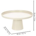 Round Beige Metal Decorative Plate with Elevated Base, 40 cm | Floristik24.co.uk