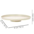 Round Metal Decorative Plate 41 cm Beige for Indoor Table Display | Floristik24.co.uk