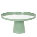 Floristik24 Round Green Metal Decorative Table with High Edge 40 cm