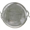 Floristik24 Decorative tray deer antlers silver aluminum round Ø30cmH4.5cm