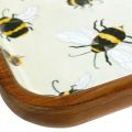 Floristik24 Deco tray wood square bees summer decoration tray 35×23.5×2cm