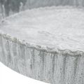Floristik24 Decorative plate cake pan, metal decoration, round candle tray, white washed Ø21.5cm H4.5cm