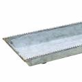Floristik24 Decorative tray white washed zinc 40cm × 15cm