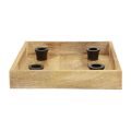 Candle tray wooden tray natural stick candle holder 24.5cm