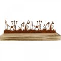 Floristik24 Wooden tray spring meadow, Easter decoration, decorative tray noble rust 35 × 15cm