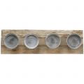 Floristik24 Tray with 4 candle holders, Advent decorations, candlesticks, mango wood, washed white 47 × 14 × 9cm Ø8cm