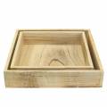 Floristik24 Square wooden tray, washed white 30 × 30cm / 25 × 25cm, set of 2