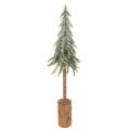 Floristik24 Artificial fir tree, iced finish, with wooden base, winter decoration, 60cm