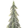Artificial fir tree, iced finish, with wooden base, winter decoration, 60cm | Floristik24.co.uk