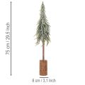 Artificial fir tree, iced, decorative tree on a wooden base for winter decoration and Christmas, 75cm | Floristik24.co.uk
