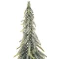 Artificial fir tree, iced, decorative tree on a wooden base for winter decoration and Christmas, 75cm | Floristik24.co.uk