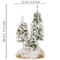 Snow-covered fir trees, artificial winter landscape for Christmas village and table decoration, 29cm | Floristik24.co.uk