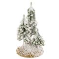 Snow-covered fir trees, artificial winter landscape for Christmas village and table decoration, 29cm | Floristik24.co.uk