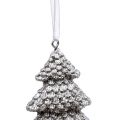 Floristik24 Hanging Decoration Christmas Tree with glitter Silver 6,5cm 6pcs