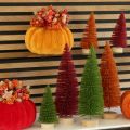 Kunststoff Christmas Table Trees, 31 cm, Set of 3 (Green, Red, Orange) | Floristik24.co.uk