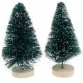 Floristik24 Mini fir snowed, winter decoration, Christmas tree H9.5cm Ø5cm 2pcs