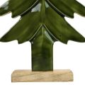 Christmas tree wood decoration glossy green 22.5x5x50cm